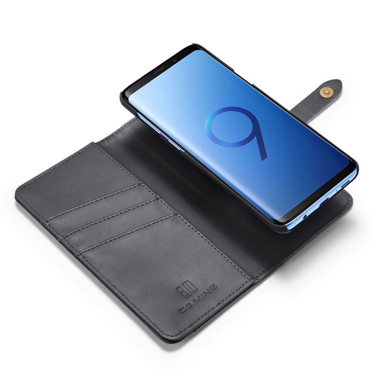 DG.MING Detachable Split Leather Wallet Case + PC Back 2-in-1 Cover for Samsung Galaxy S9+ G965 - Black-9