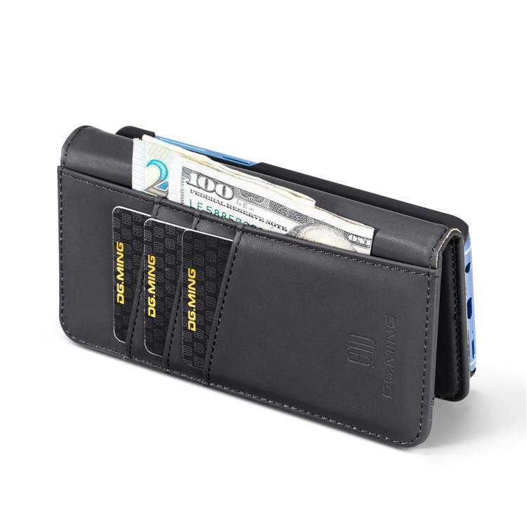 DG.MING for Samsung Galaxy S9 G960 Detachable 2 in 1 Split Leather Wallet Phone Case - Black-12