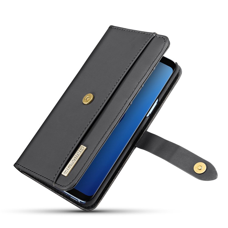 DG.MING for Samsung Galaxy S9 G960 Detachable 2 in 1 Split Leather Wallet Phone Case - Black-13