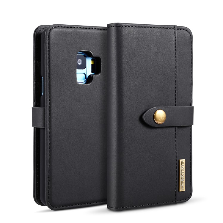 DG.MING for Samsung Galaxy S9 G960 Detachable 2 in 1 Split Leather Wallet Phone Case - Black-2