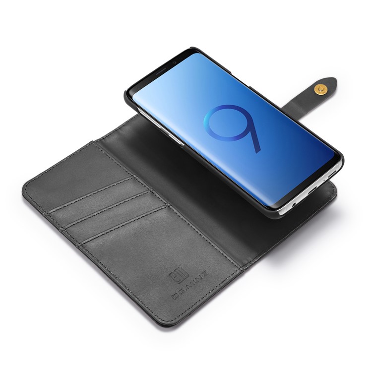 DG.MING for Samsung Galaxy S9 G960 Detachable 2 in 1 Split Leather Wallet Phone Case - Black-9