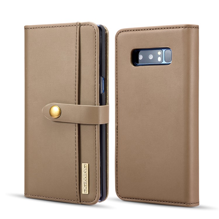 DG.MING Detachable 2-in-1 Split Leather Wallet + Plastic Back Case for Samsung Galaxy Note 8 SM-N950 - Brown-1