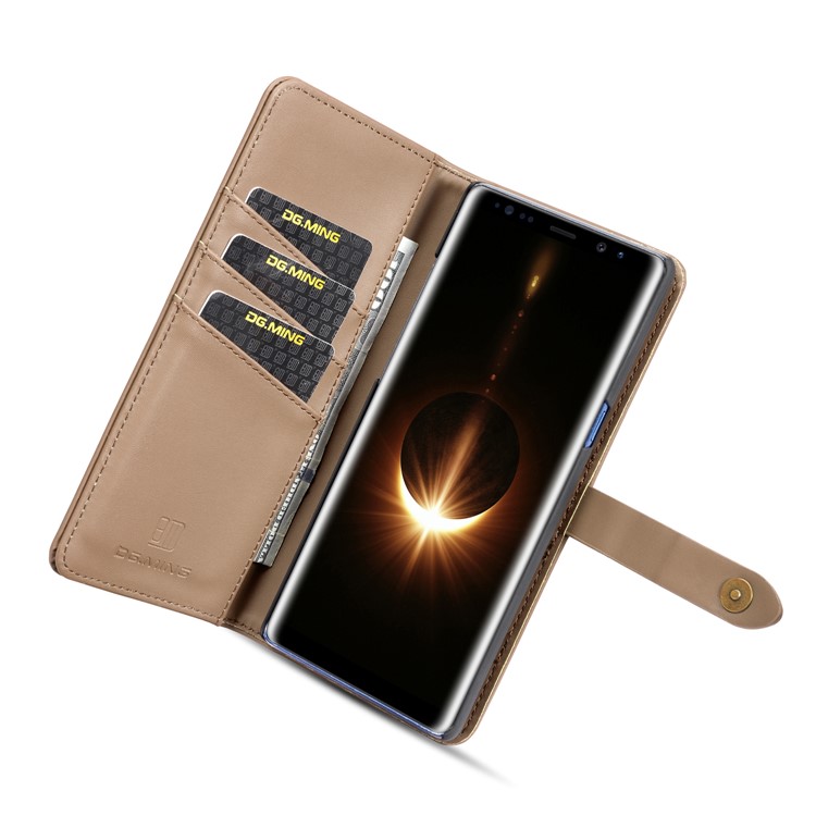 DG.MING Detachable 2-in-1 Split Leather Wallet + Plastic Back Case for Samsung Galaxy Note 8 SM-N950 - Brown-11