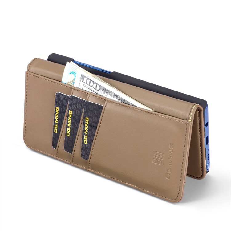 DG.MING Detachable 2-in-1 Split Leather Wallet + Plastic Back Case for Samsung Galaxy Note 8 SM-N950 - Brown-12