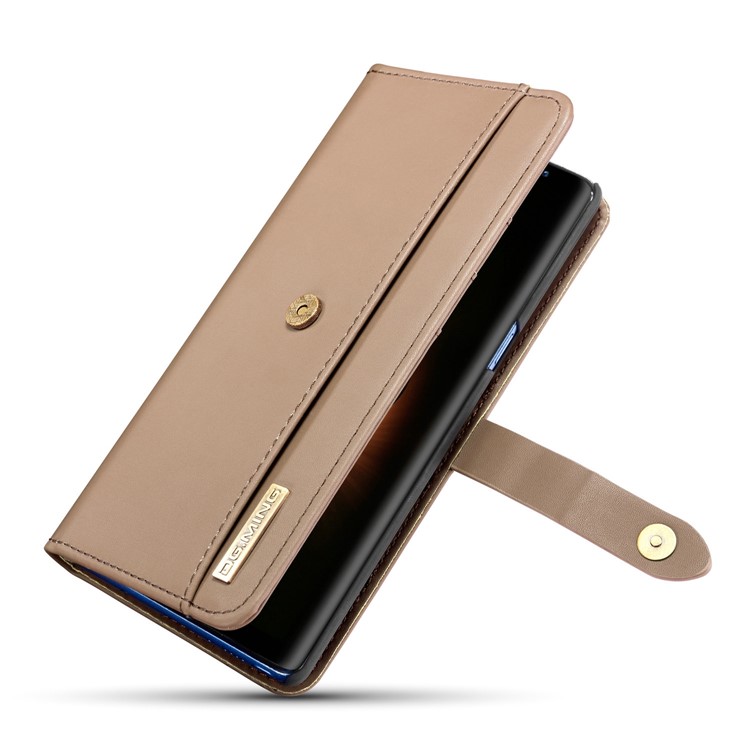 DG.MING Detachable 2-in-1 Split Leather Wallet + Plastic Back Case for Samsung Galaxy Note 8 SM-N950 - Brown-13