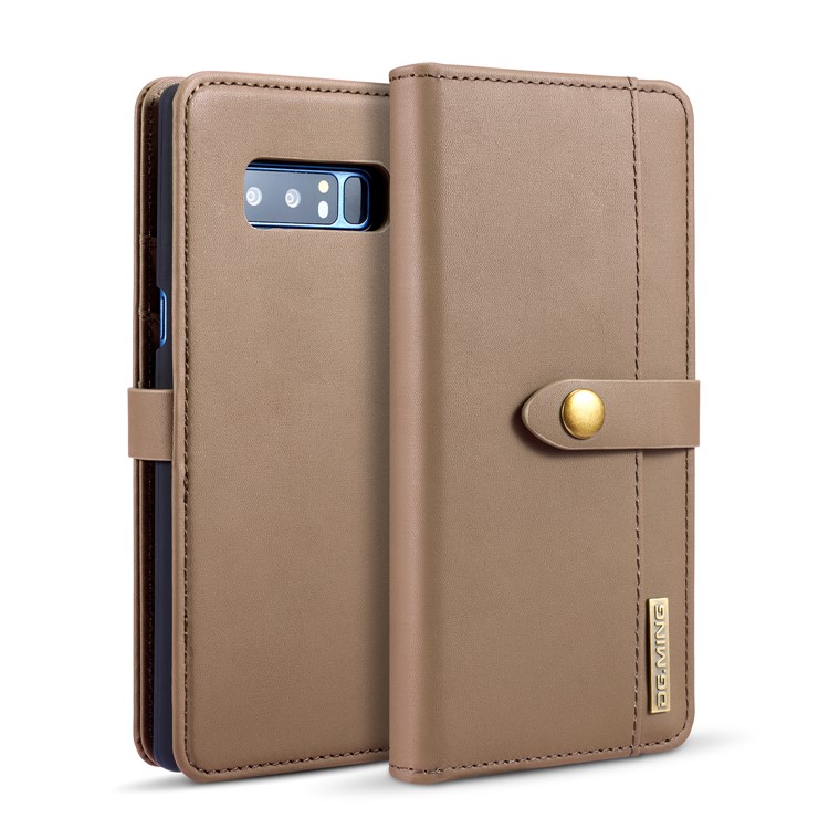 DG.MING Detachable 2-in-1 Split Leather Wallet + Plastic Back Case for Samsung Galaxy Note 8 SM-N950 - Brown-2