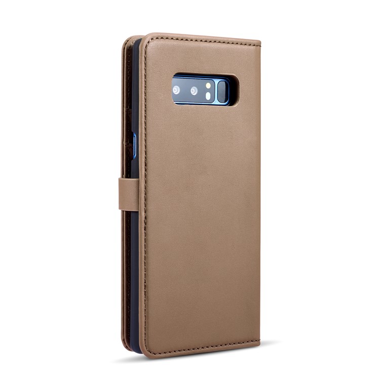 DG.MING Detachable 2-in-1 Split Leather Wallet + Plastic Back Case for Samsung Galaxy Note 8 SM-N950 - Brown-4