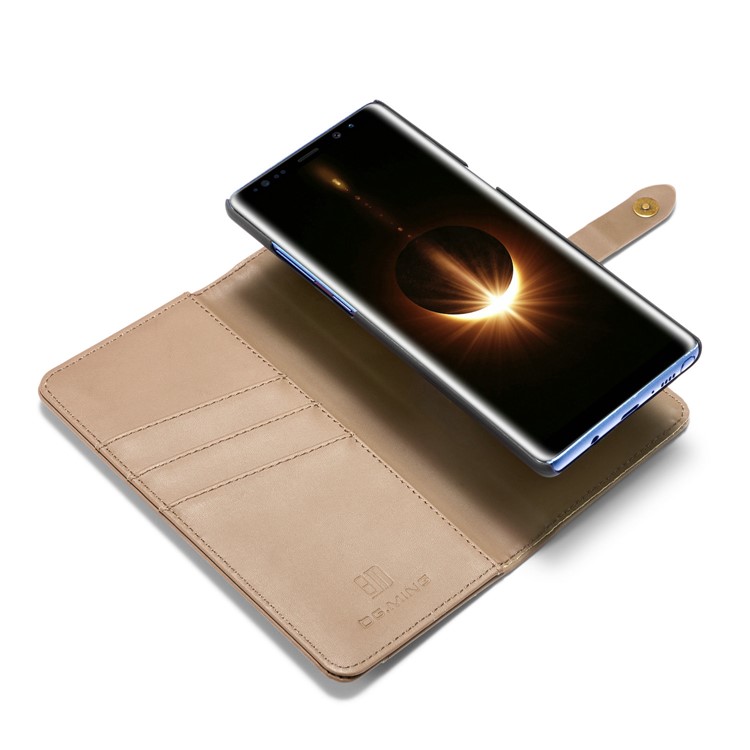 DG.MING Detachable 2-in-1 Split Leather Wallet + Plastic Back Case for Samsung Galaxy Note 8 SM-N950 - Brown-9