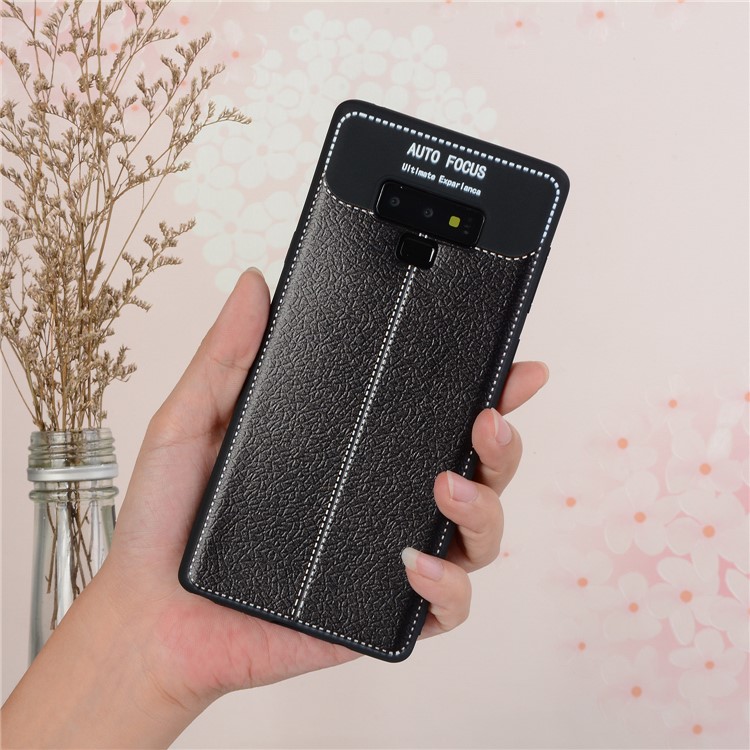 Litchi Skin Soft TPU Protection Case for Samsung Galaxy Note9 N960 - Black-5
