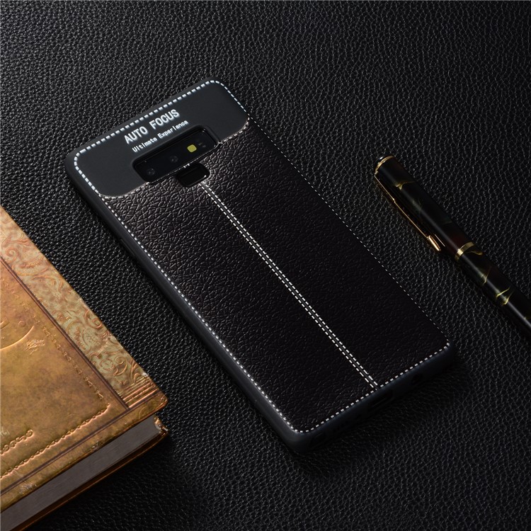 Litchi Skin Soft TPU Protection Case for Samsung Galaxy Note9 N960 - Black-6