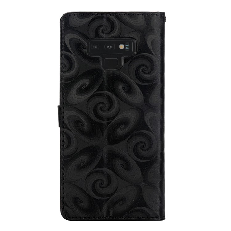 Double Heart Hourglass Quicksand Leather Wallet Case for Samsung Galaxy Note9 N960 - Black-3
