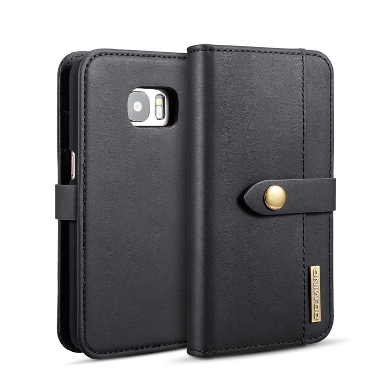 DG.MING Detachable Split Leather Wallet Casing + PC Back 2-in-1 Cover for Samsung Galaxy S7 SM-G930 - Black-1