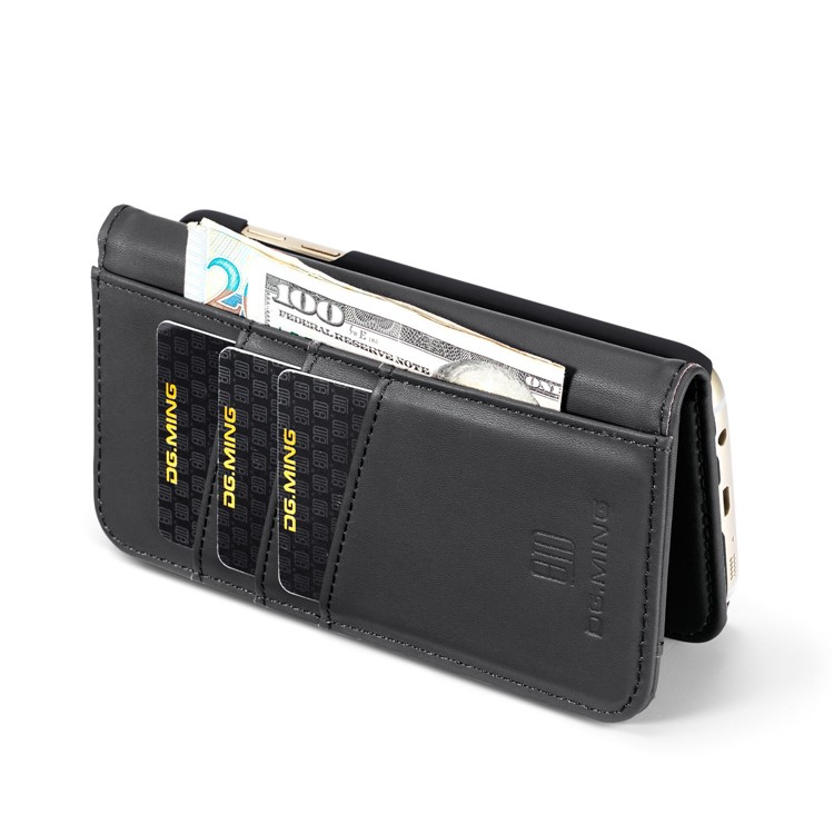 DG.MING Detachable Split Leather Wallet Casing + PC Back 2-in-1 Cover for Samsung Galaxy S7 SM-G930 - Black-11