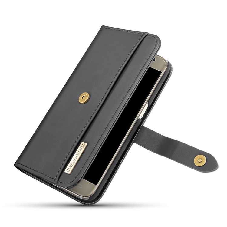 DG.MING Detachable Split Leather Wallet Casing + PC Back 2-in-1 Cover for Samsung Galaxy S7 SM-G930 - Black-12