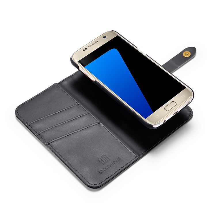 DG.MING Detachable Split Leather Wallet Casing + PC Back 2-in-1 Cover for Samsung Galaxy S7 SM-G930 - Black-8