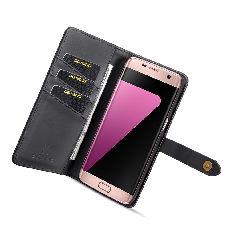 DG.MING for Samsung Galaxy S7 edge SM-G935 Detachable 2 in 1 Split Leather Wallet Protection Case - Black-11