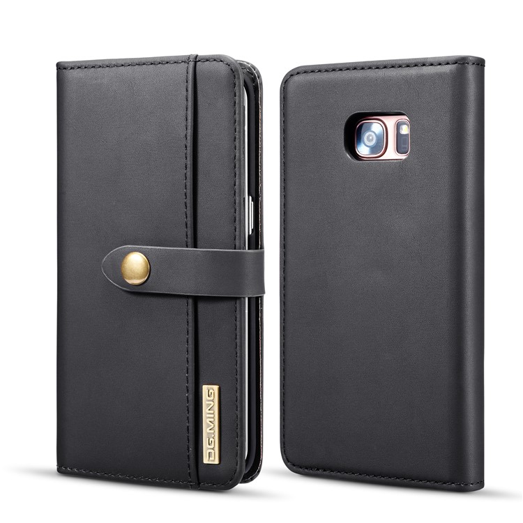 DG.MING for Samsung Galaxy S7 edge SM-G935 Detachable 2 in 1 Split Leather Wallet Protection Case - Black-2