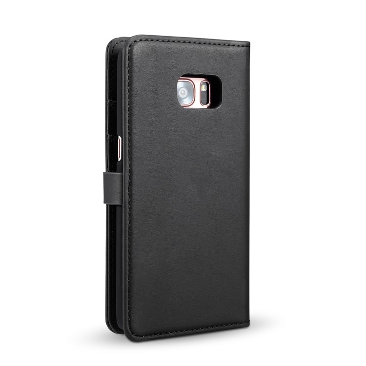 DG.MING for Samsung Galaxy S7 edge SM-G935 Detachable 2 in 1 Split Leather Wallet Protection Case - Black-4