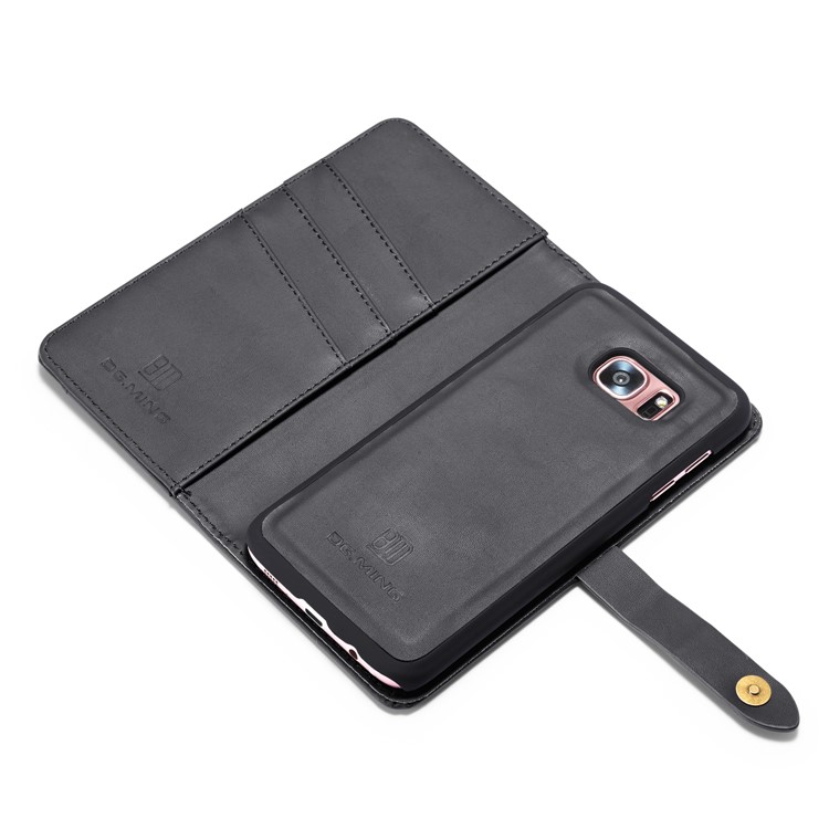 DG.MING for Samsung Galaxy S7 edge SM-G935 Detachable 2 in 1 Split Leather Wallet Protection Case - Black-8