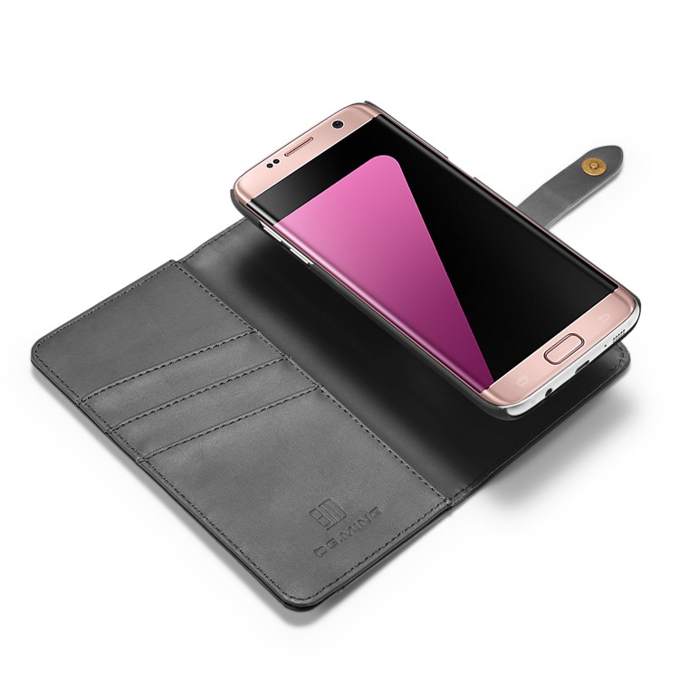 DG.MING for Samsung Galaxy S7 edge SM-G935 Detachable 2 in 1 Split Leather Wallet Protection Case - Black-9
