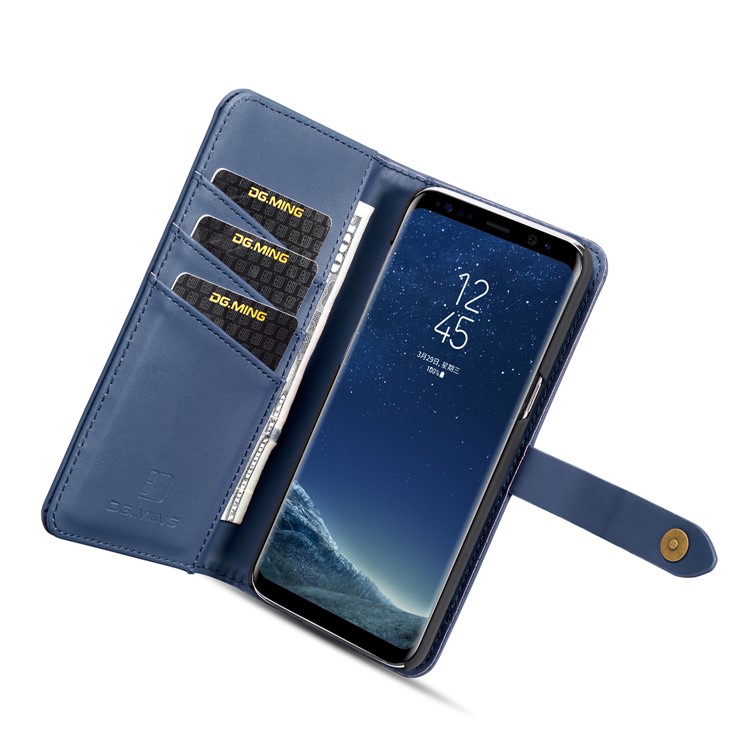 DG.MING for Samsung Galaxy S8 Plus SM-G955 Detachable 2 in 1 Split Leather Wallet Mobile Casing Shell - Blue-11