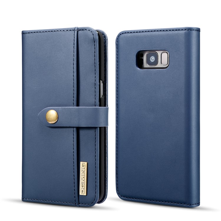 DG.MING for Samsung Galaxy S8 Plus SM-G955 Detachable 2 in 1 Split Leather Wallet Mobile Casing Shell - Blue-2