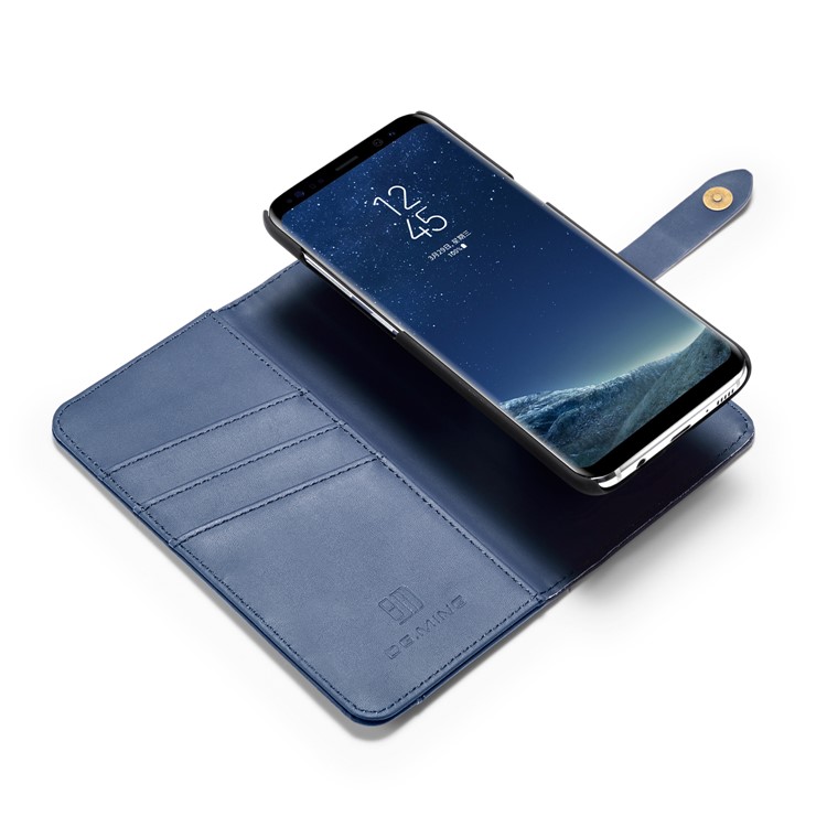 DG.MING for Samsung Galaxy S8 Plus SM-G955 Detachable 2 in 1 Split Leather Wallet Mobile Casing Shell - Blue-9
