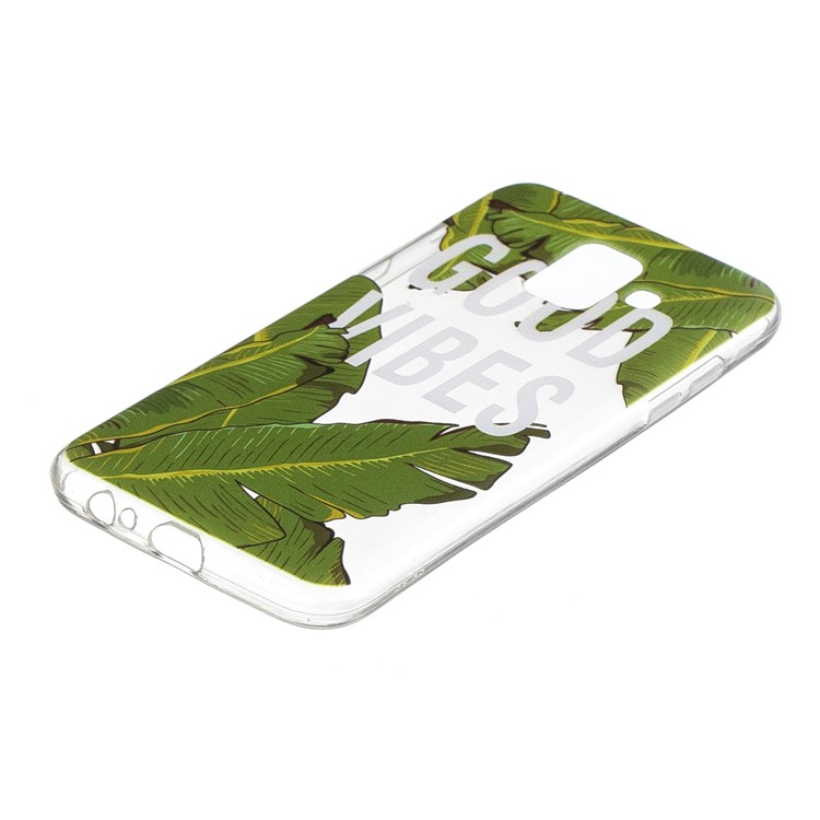 Pattern Printing Flexible TPU Phone Cover for Samsung Galaxy A6 (2018) - Banana Leaves-2