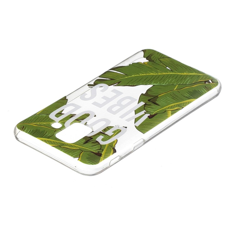 Pattern Printing Flexible TPU Phone Cover for Samsung Galaxy A6 (2018) - Banana Leaves-3