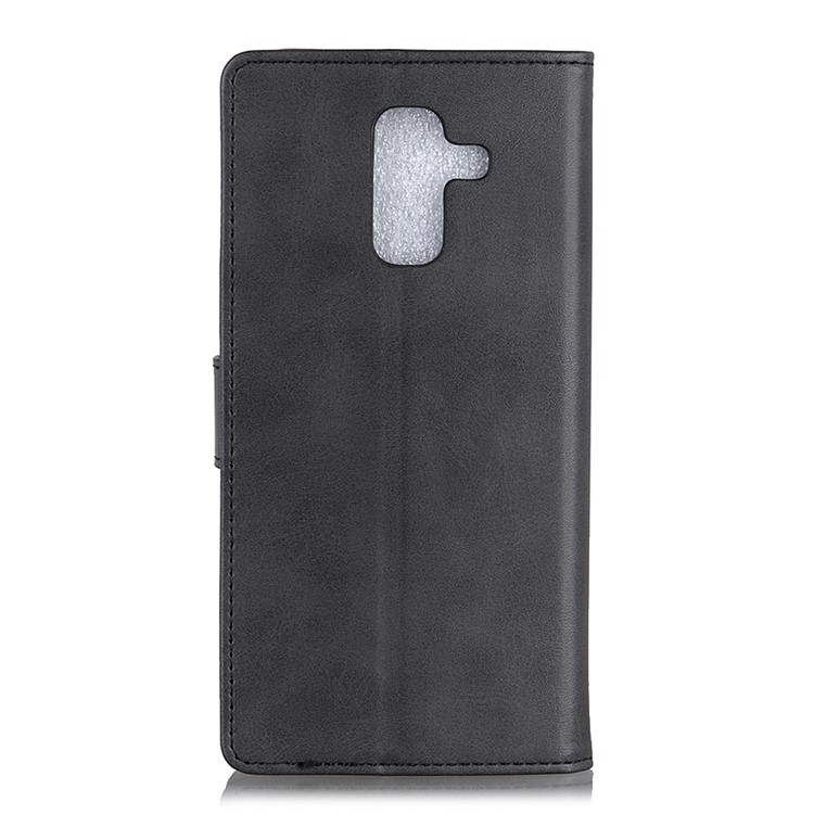 For Samsung Galaxy A6+ (2018) / A9 Star Lite Matte PU Leather Wallet Stand Phone Casing - Black-7