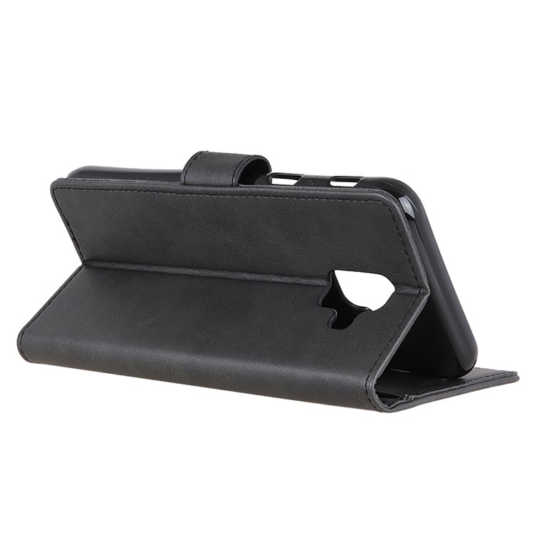 For Samsung Galaxy A6 (2018) Matte PU Leather Wallet Stand Protective Cover - Black-9