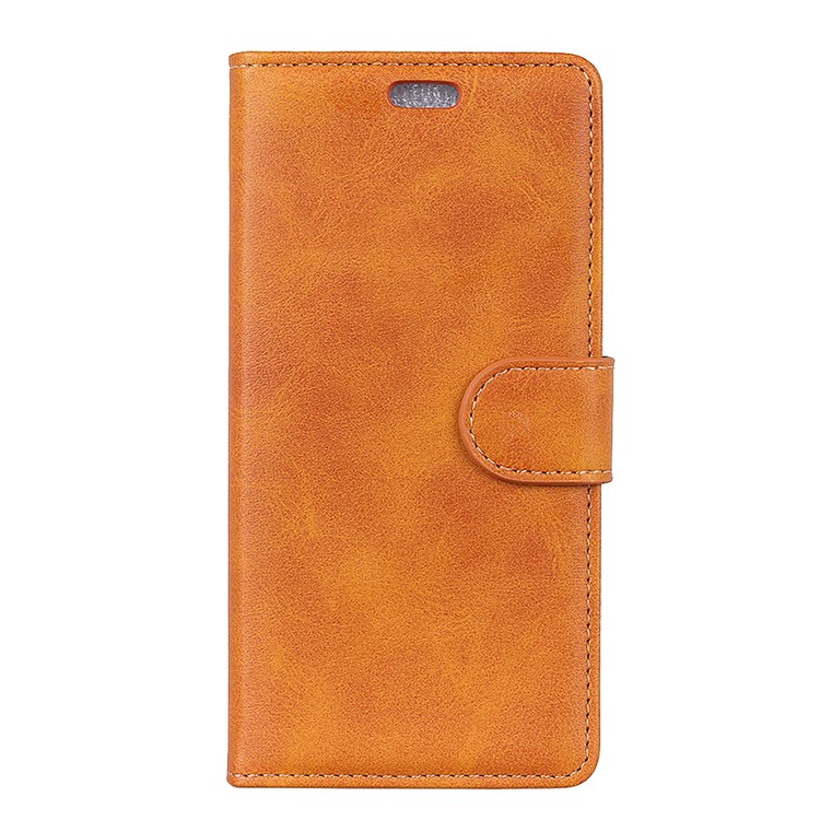 For Samsung Galaxy A6 (2018) Matte PU Leather Wallet Stand Phone Case Cover - Brown-2