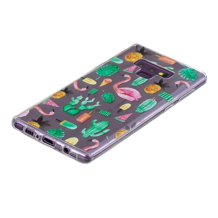 Pattern Printing Soft TPU Protective Case for Samsung Galaxy Note9 N960 - Flamingo and Cactus-2