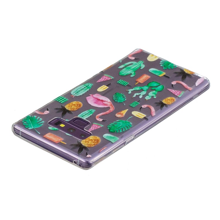 Pattern Printing Soft TPU Protective Case for Samsung Galaxy Note9 N960 - Flamingo and Cactus-3