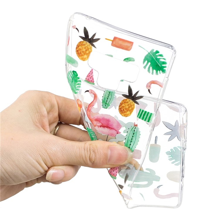 Pattern Printing Soft TPU Protective Case for Samsung Galaxy Note9 N960 - Flamingo and Cactus-4