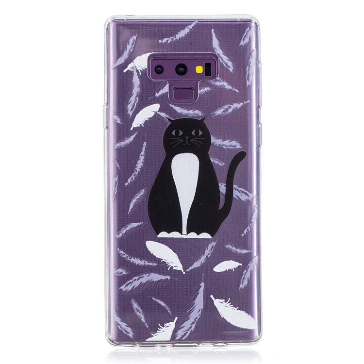 

For Samsung Galaxy Note9 N960 Patterned Soft TPU Protective Casing - Cat and Feather