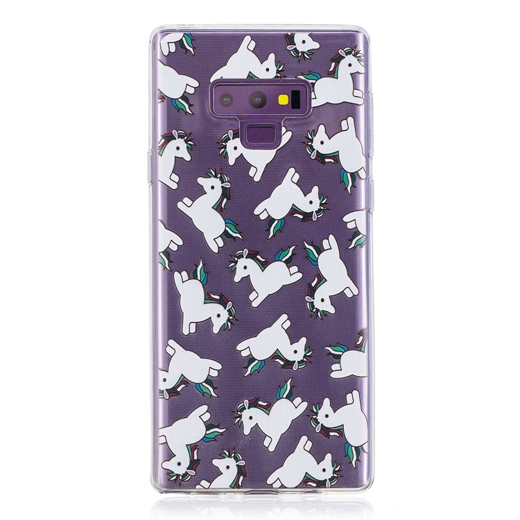 

For Samsung Galaxy Note9 N960 Patterned Flexible TPU Lightweight Protection Case - Jumping Unicorns