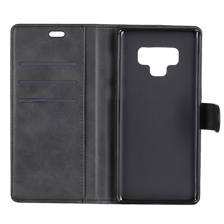 For Samsung Galaxy Note9 N960 Matte PU Leather Wallet Stand Protective Cover - Black-8