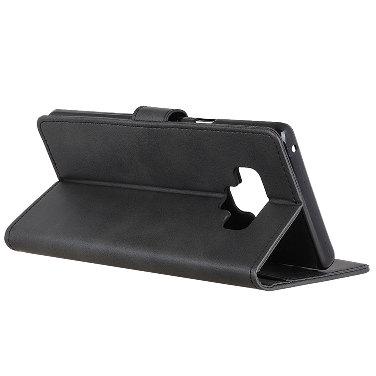 For Samsung Galaxy Note9 N960 Matte PU Leather Wallet Stand Protective Cover - Black-9