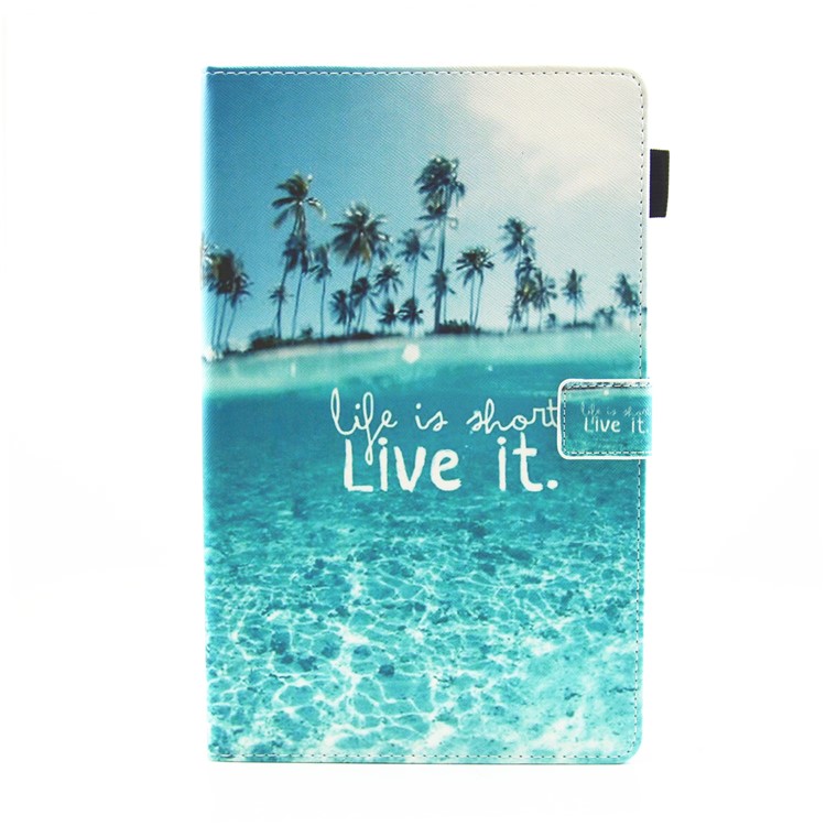 Pattern Printing Multi-angle Stand Card Slots Leather Case for Samsung Galaxy Tab A2 T590 / T595 - Sea Scene-2