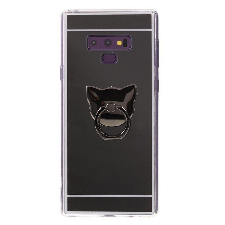 Mirror-like Surface Plated TPU Case with Finger Ring Holder for Samsung Galaxy Note9 SM-N960 - Black-3
