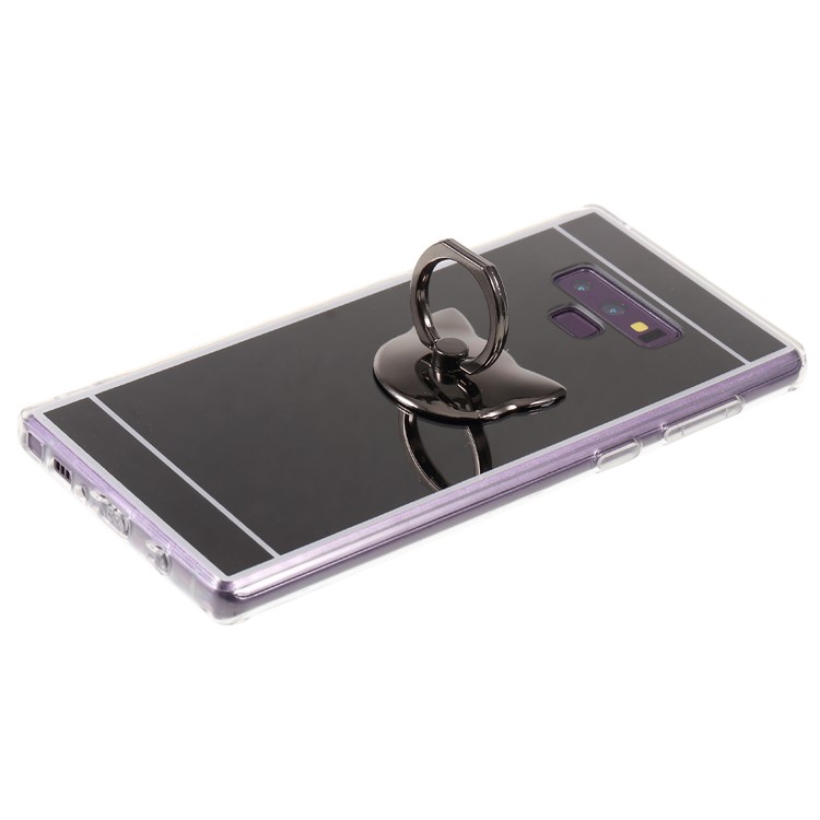 Mirror-like Surface Plated TPU Case with Finger Ring Holder for Samsung Galaxy Note9 SM-N960 - Black-4