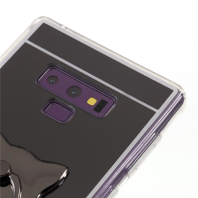 Mirror-like Surface Plated TPU Case with Finger Ring Holder for Samsung Galaxy Note9 SM-N960 - Black-7