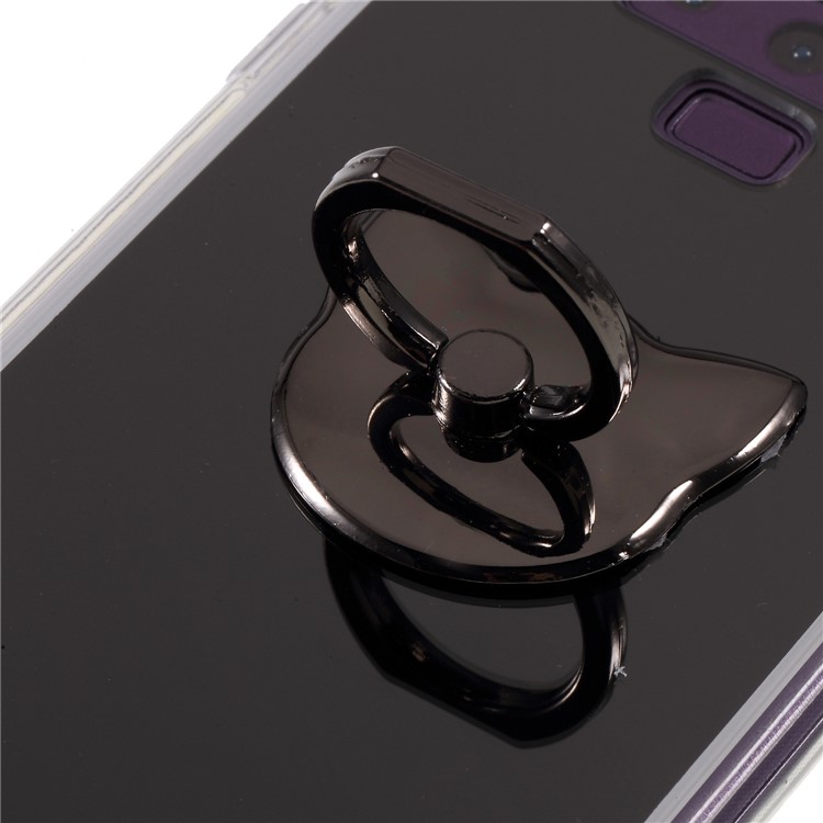 Mirror-like Surface Plated TPU Case with Finger Ring Holder for Samsung Galaxy Note9 SM-N960 - Black-9