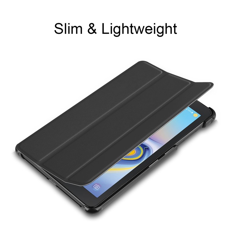 Tri-fold Stand PU Leather Auto wake/sleep Protector Case for Samsung Galaxy Tab A 8.0 (2018) T387 - Black-4