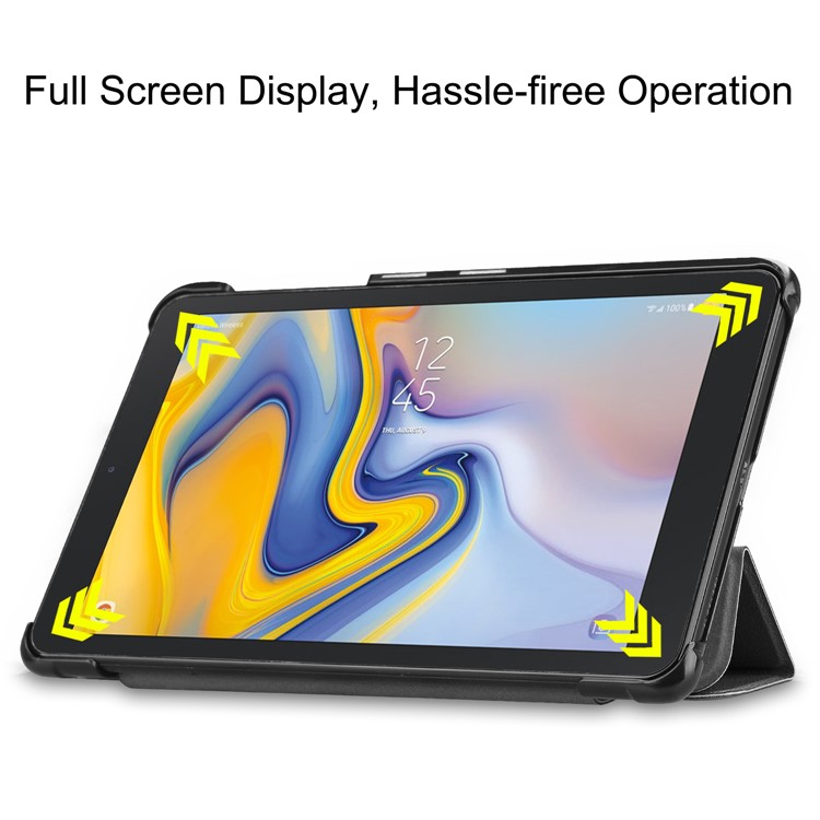 Tri-fold Stand PU Leather Auto wake/sleep Protector Case for Samsung Galaxy Tab A 8.0 (2018) T387 - Black-6
