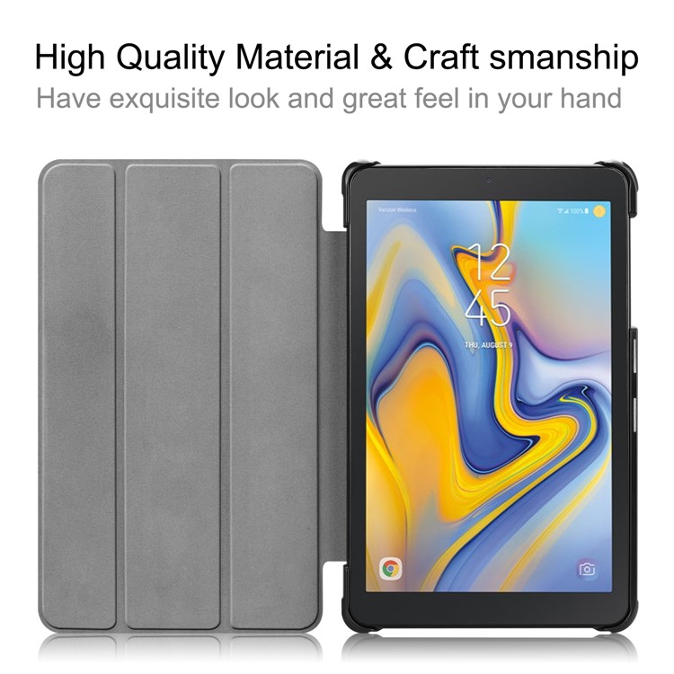 Tri-fold Stand PU Leather Auto wake/sleep Protector Case for Samsung Galaxy Tab A 8.0 (2018) T387 - Black-8