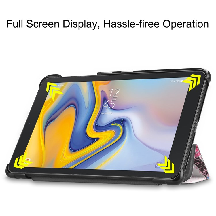 Tri-fold Stand Pattern Printing Leather Auto-Wake / Sleep Tablet Folio Cover for Samsung Galaxy Tab A 8.0 (2018) T387 - Flowered Girl with Wings-6