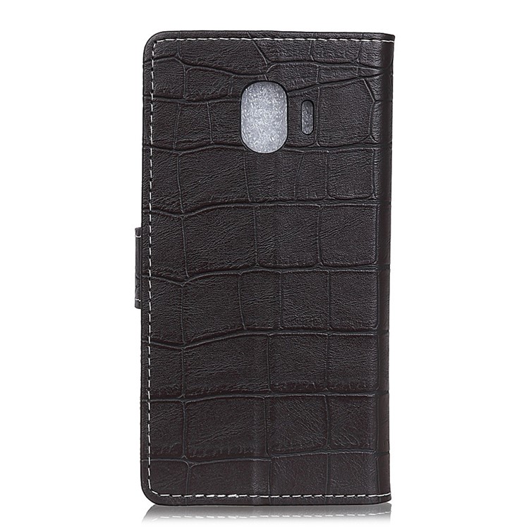 For Samsung Galaxy J2 Core Crocodile Texture PU Leather Phone Case (Magnetic, Stand, Wallet) - Black-2