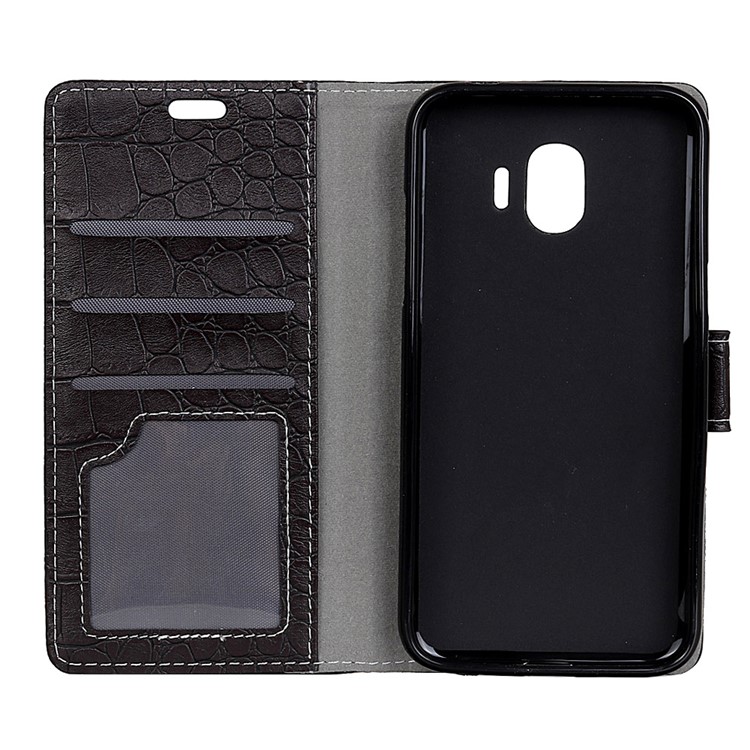 For Samsung Galaxy J2 Core Crocodile Texture PU Leather Phone Case (Magnetic, Stand, Wallet) - Black-3